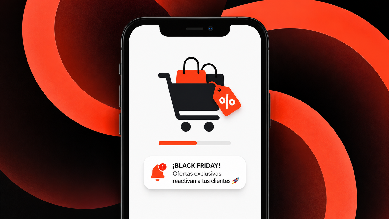 App móvil para ecommerce con ofertas de Black Friday y notificaciones push